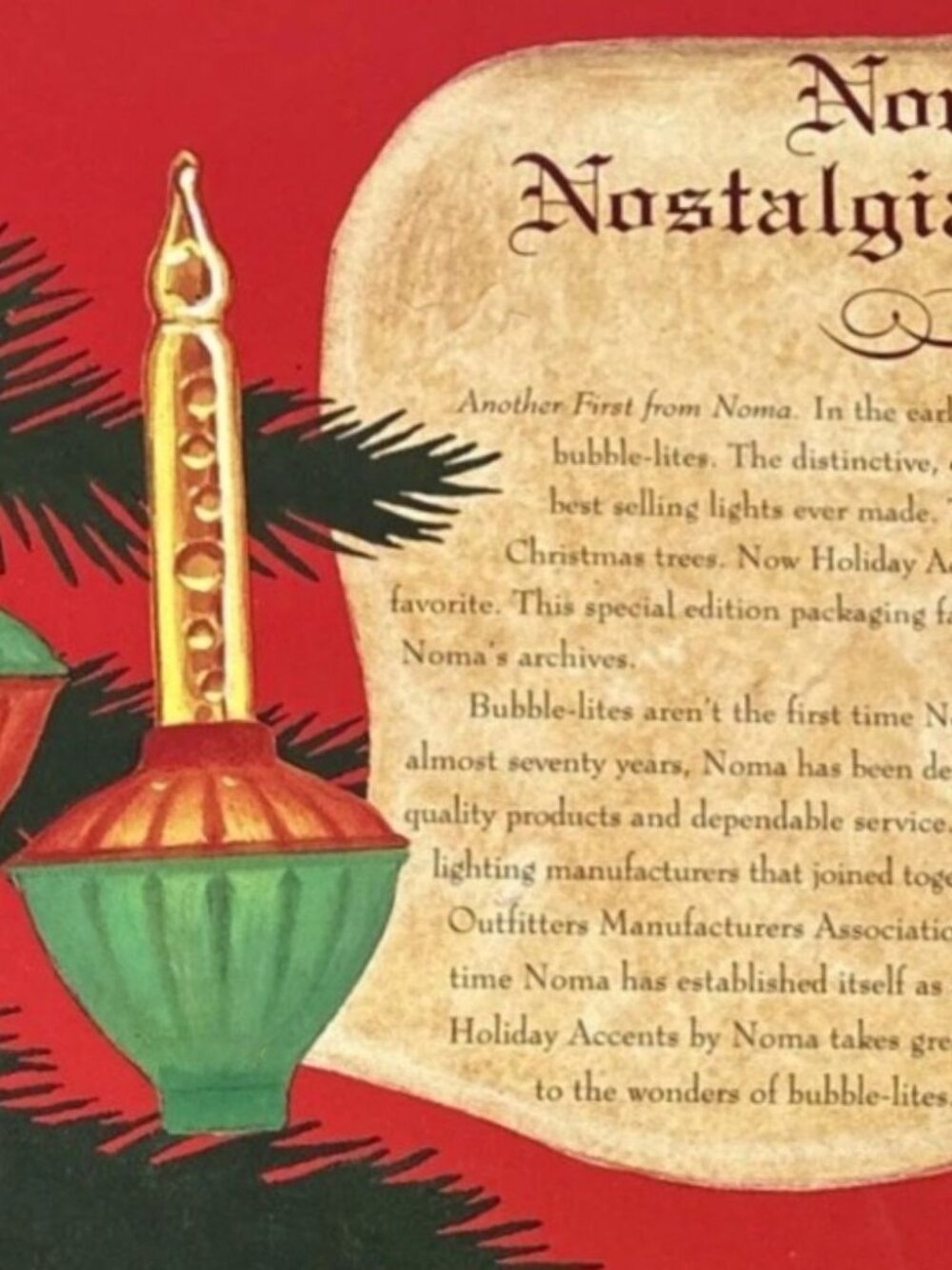 Vtg Noma Bubble Lites 2 Christmas Strands -  for indoor use - Tested